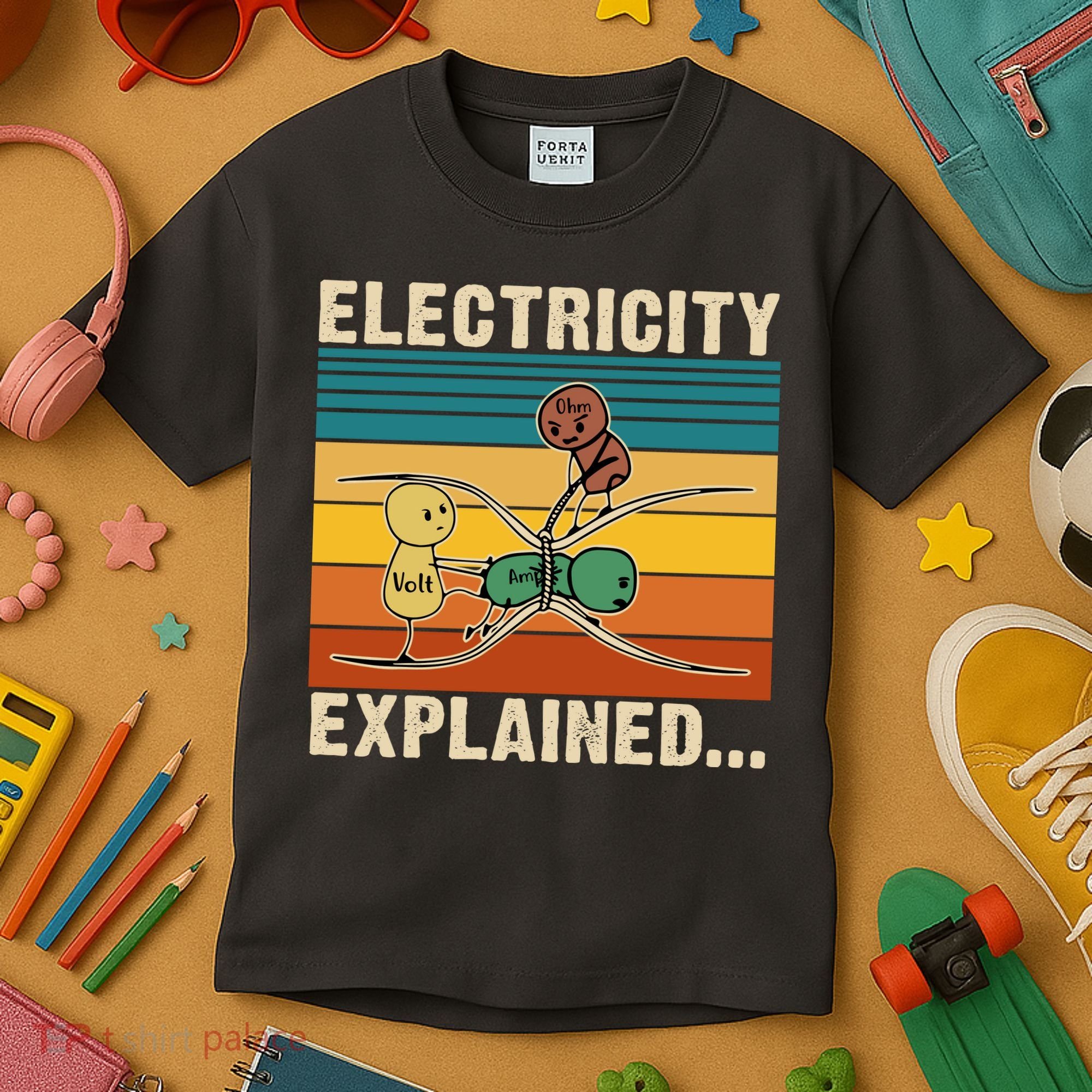Electricity Explained Funny Gift Kids T-Shirt