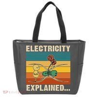 Electricity Explained Funny Gift Tote Bag thumb 0