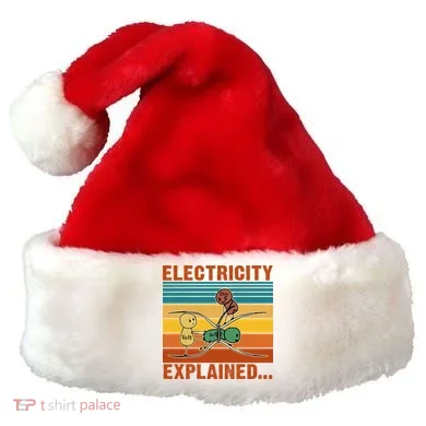 Electricity Explained Funny Gift Santa Hat