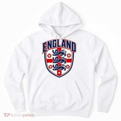 England English Flag Crest Soccer Fan Hoodie
