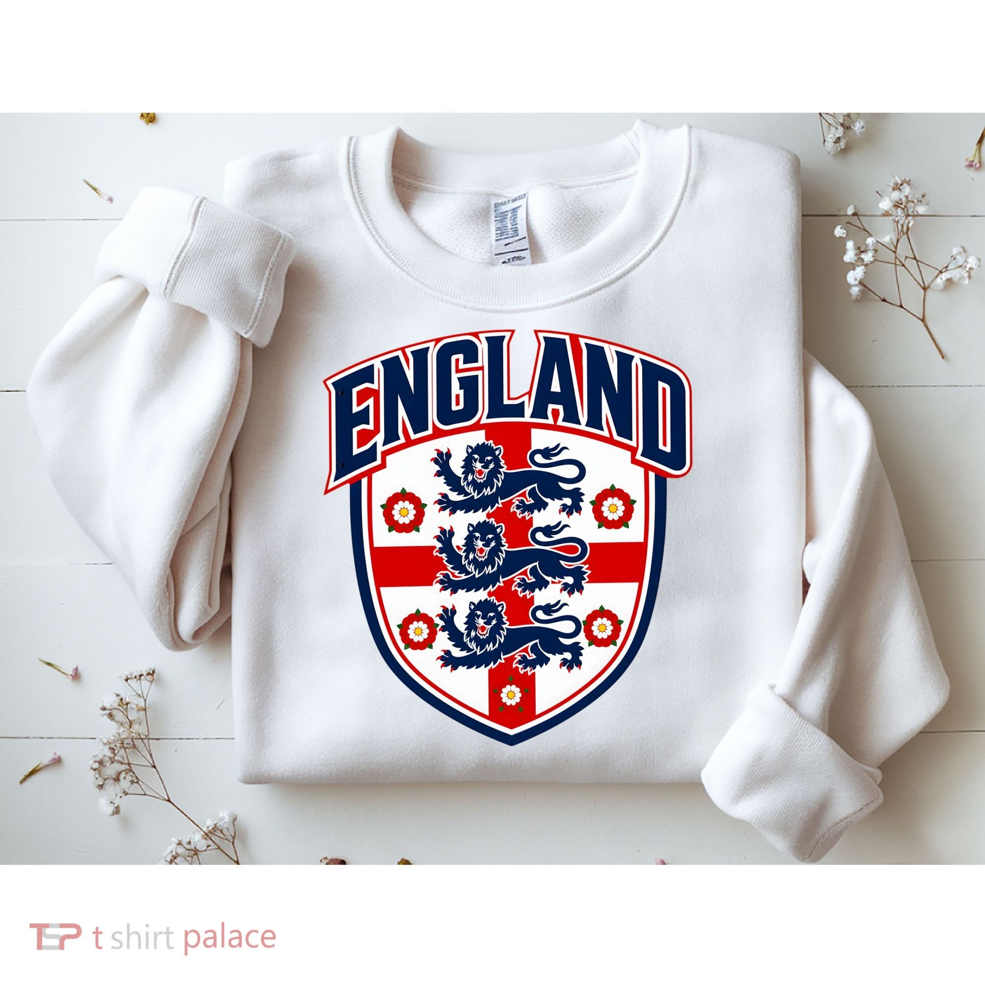 England English Flag Crest Soccer Fan Sweatshirt