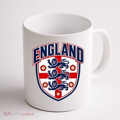 England English Flag Crest Soccer Fan Coffee Mug back