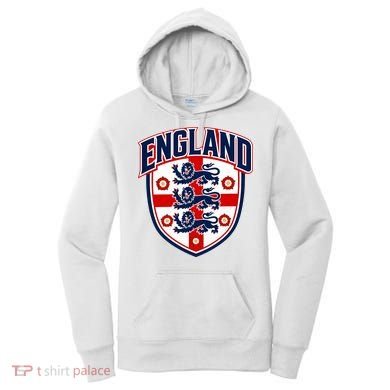 England English Flag Crest Soccer Fan Women's Hoodie
