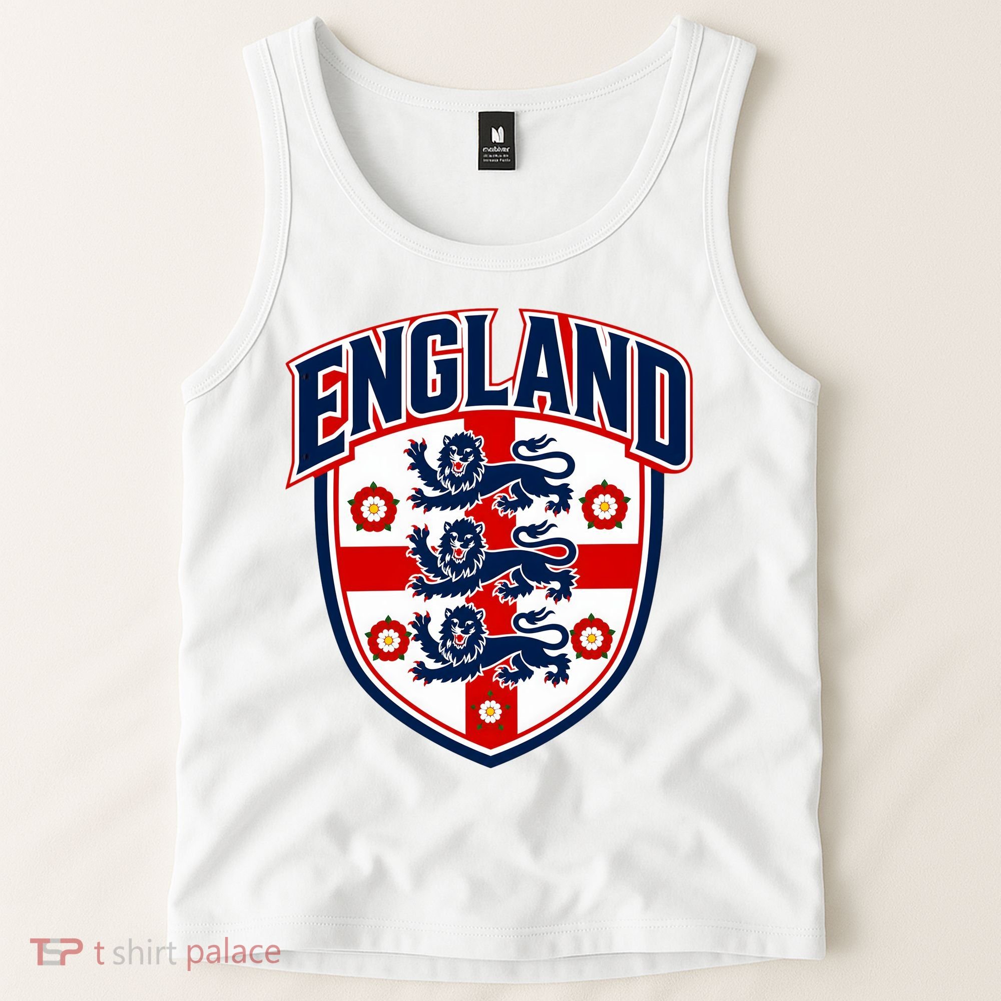 England English Flag Crest Soccer Fan Tank Top