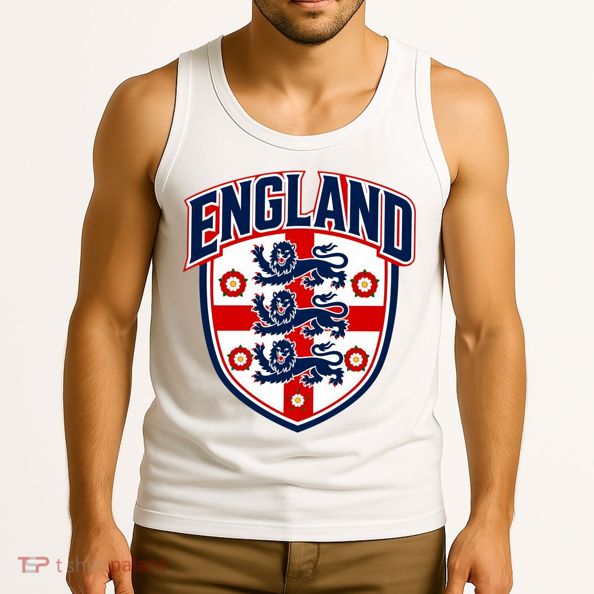 England English Flag Crest Soccer Fan Tank Top