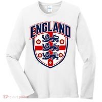 England English Flag Crest Soccer Fan Women's Long Sleeve Shirt thumb 0