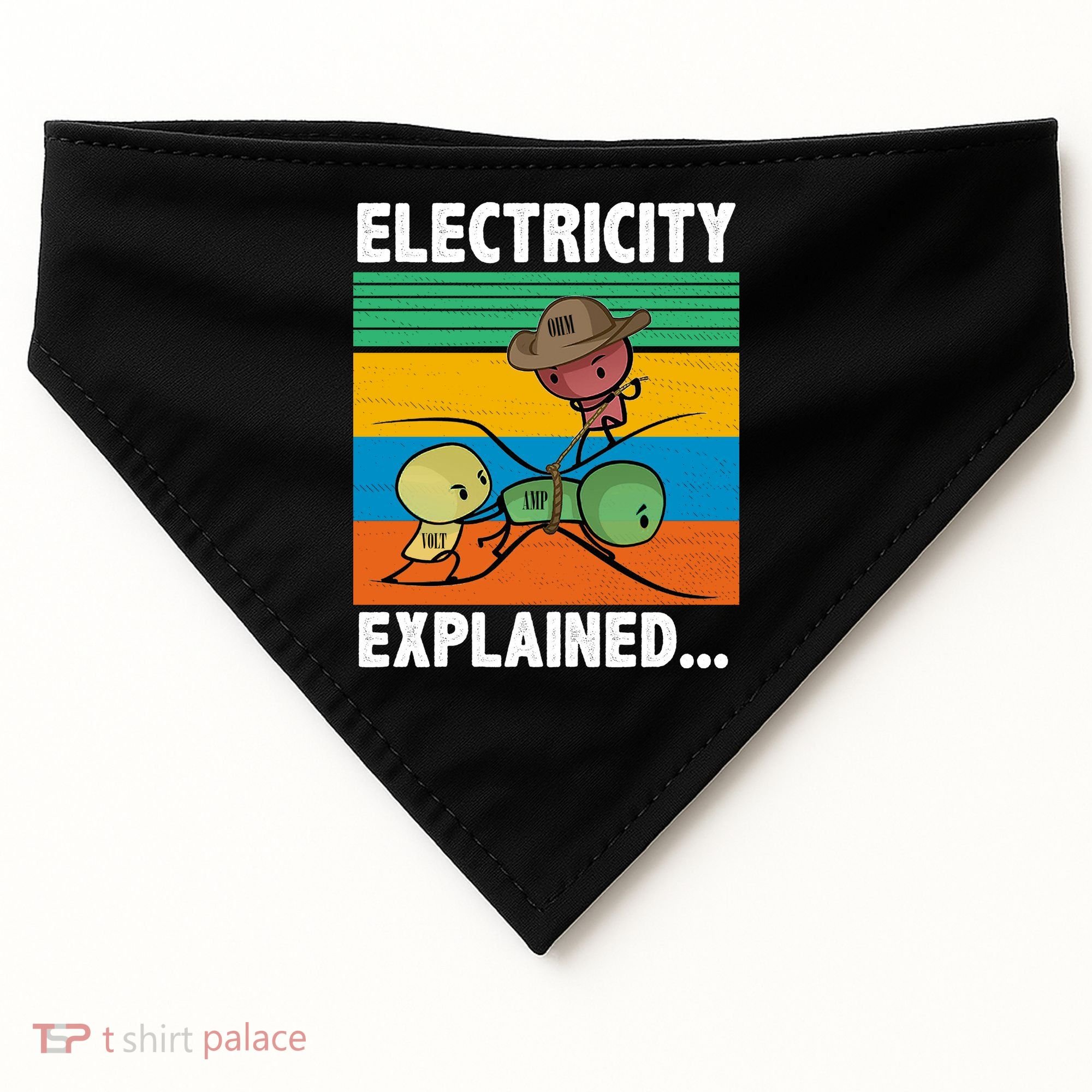Electricity Explained Funny USA-Made Doggie Bandana