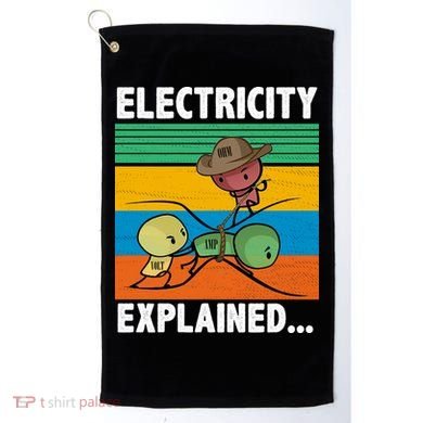 Electricity Explained Funny Golf Towel