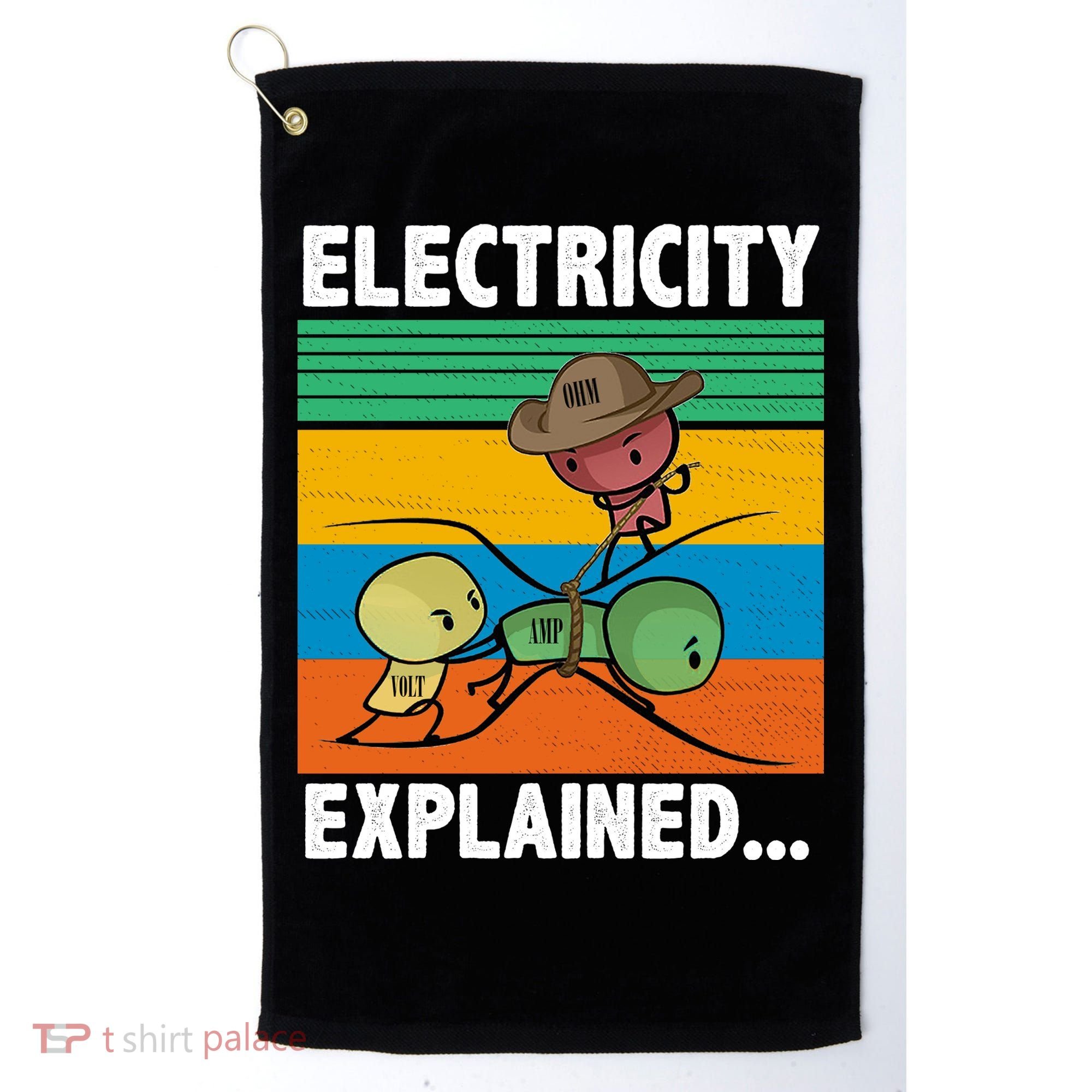 Electricity Explained Funny Golf Towel