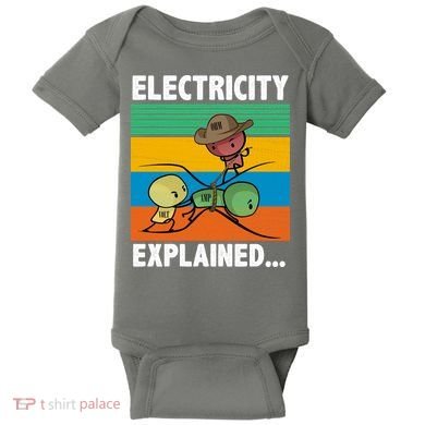 Electricity Explained Funny Baby Bodysuit