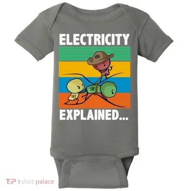 Electricity Explained Funny Baby Bodysuit