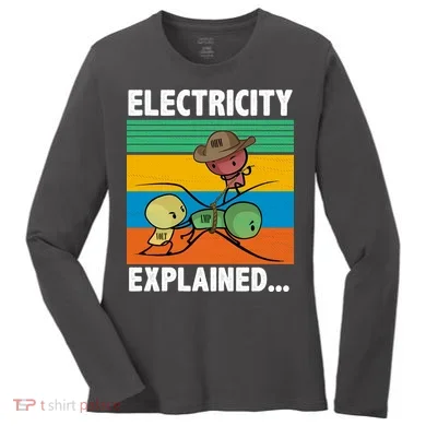 Electricity Explained Funny Women's Long Sleeve Shirt