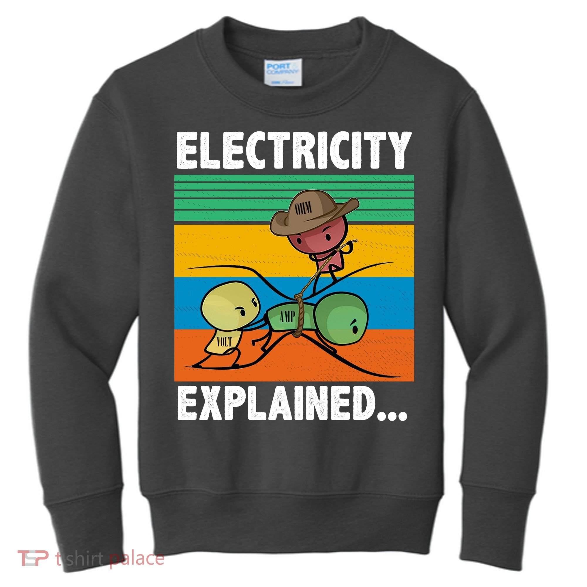 Electricity Explained Funny Kids Sweatshirt