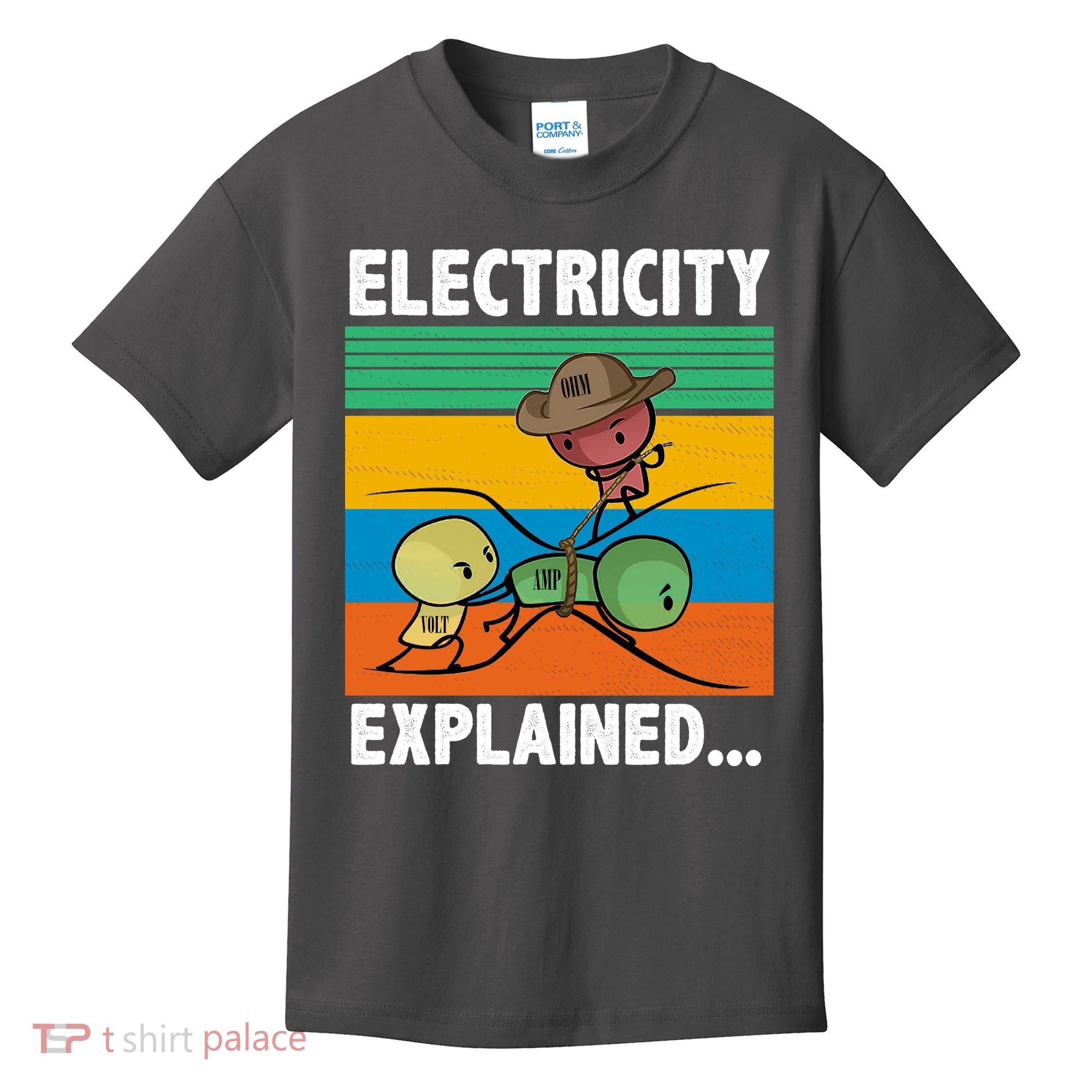 Electricity Explained Funny Kids T-Shirt