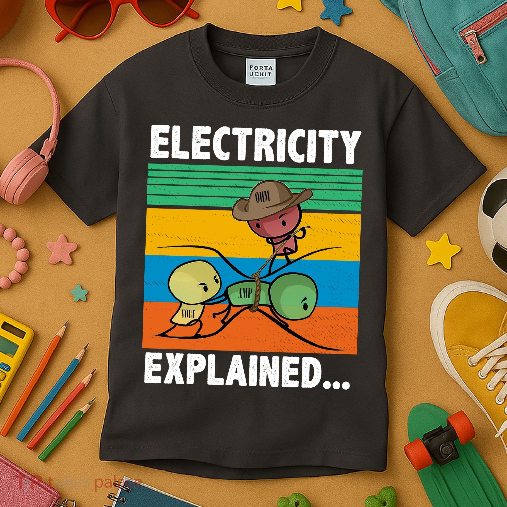 Electricity Explained Funny Kids T-Shirt
