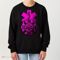 Emt Ems Fire Rescue Pink Usa Firefighter American Paramedic Gift Women's Sweatshirt thumb 0