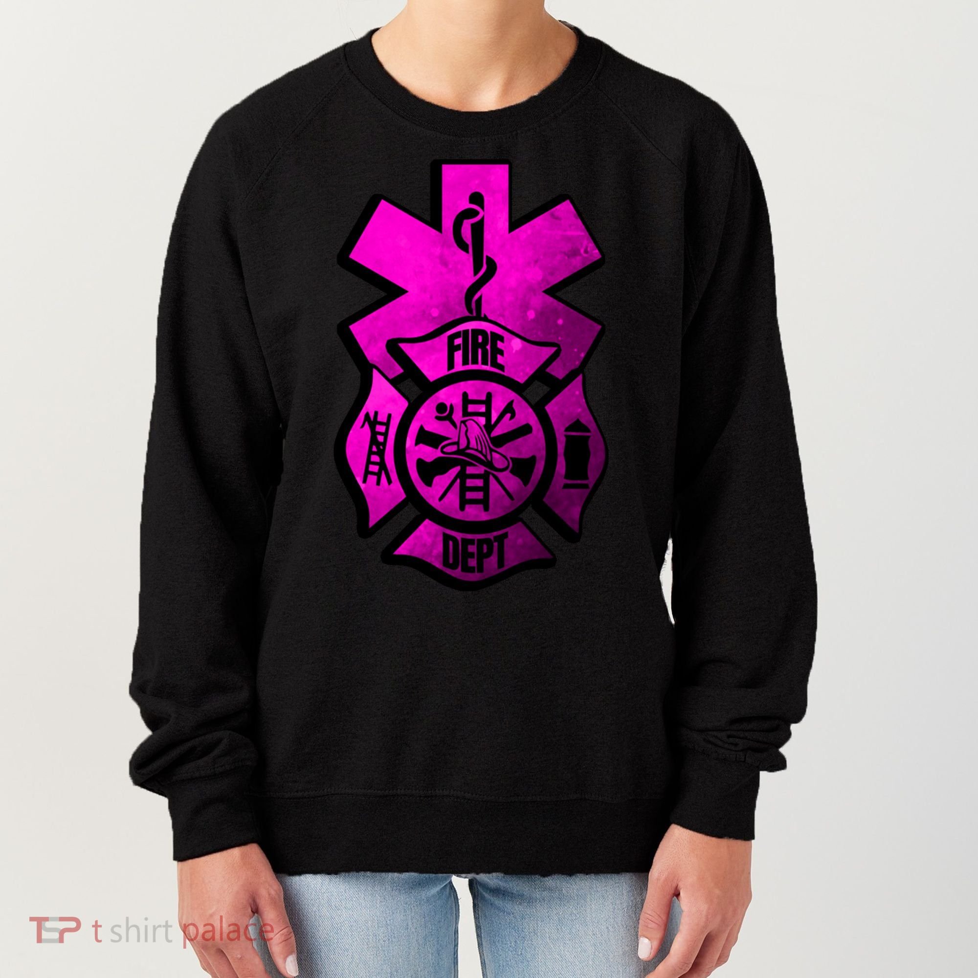 Emt Ems Fire Rescue Pink Usa Firefighter American Paramedic Gift Women's Sweatshirt