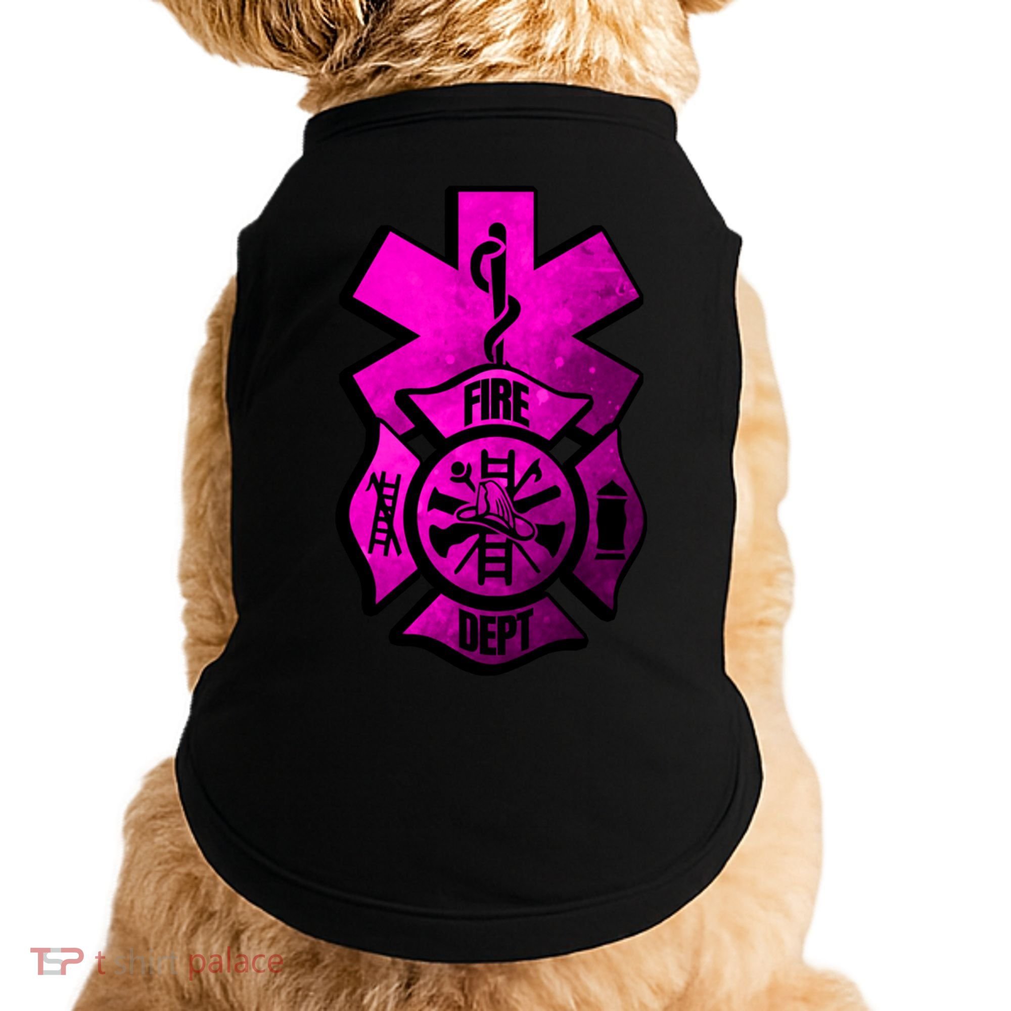 Emt Ems Fire Rescue Pink Usa Firefighter American Paramedic Gift Doggie Tank