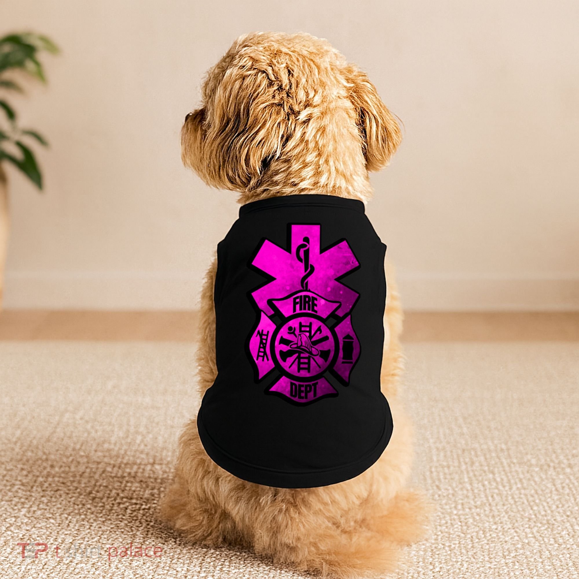 Emt Ems Fire Rescue Pink Usa Firefighter American Paramedic Gift Doggie Tank