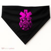 Emt Ems Fire Rescue Pink Usa Firefighter American Paramedic Gift USA-Made Doggie Bandana thumb 0