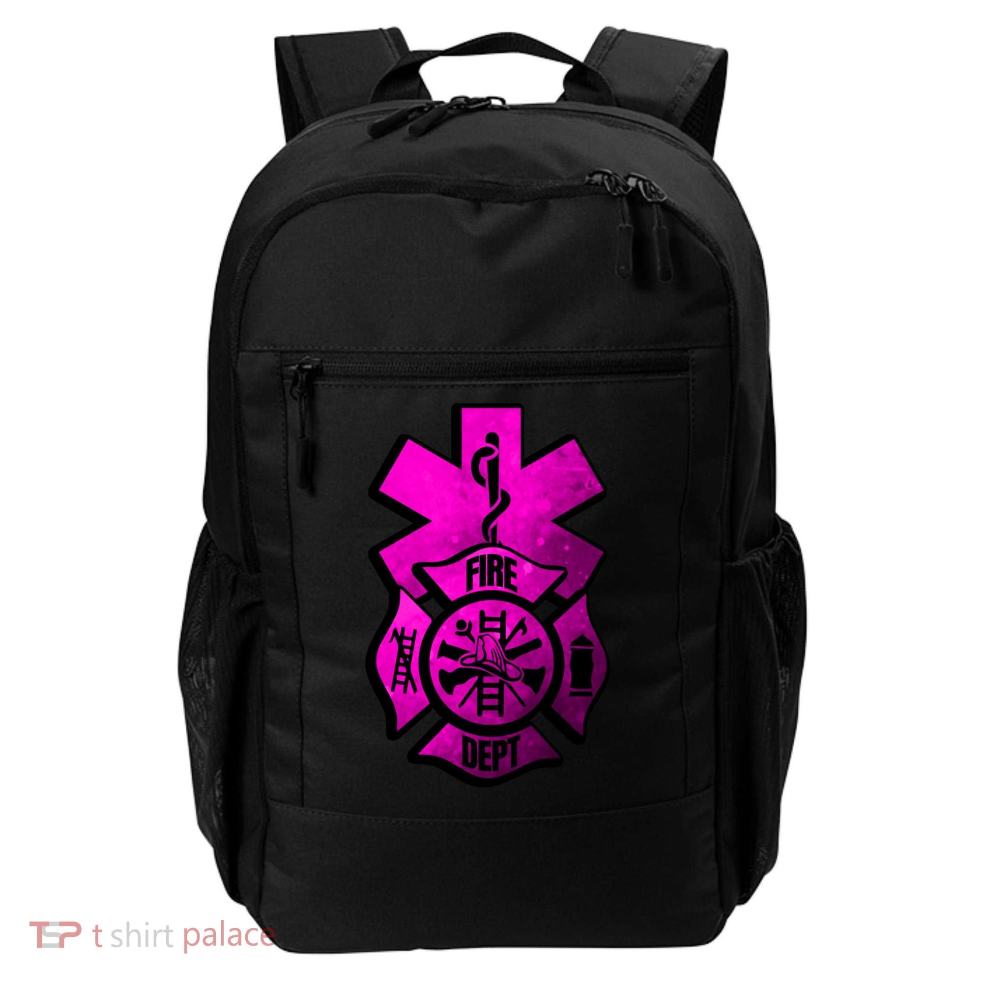 Emt Ems Fire Rescue Pink Usa Firefighter American Paramedic Gift Backpack