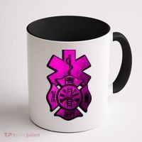 Emt Ems Fire Rescue Pink Usa Firefighter American Paramedic Gift Coffee Mug thumb 1