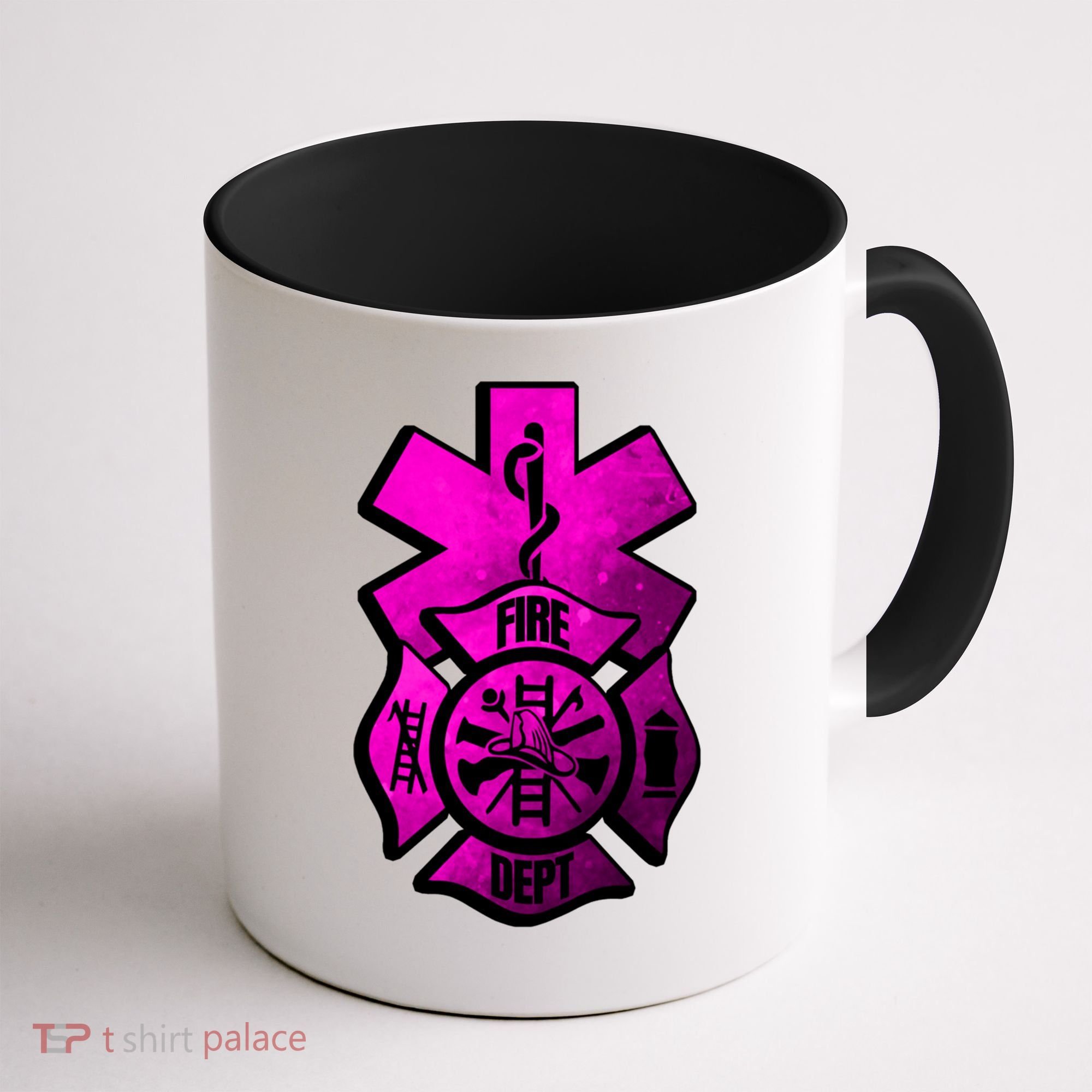 Emt Ems Fire Rescue Pink Usa Firefighter American Paramedic Gift Coffee Mug