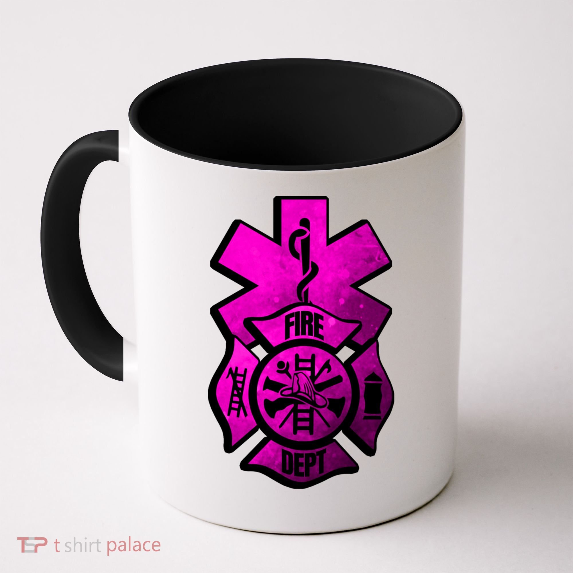 Emt Ems Fire Rescue Pink Usa Firefighter American Paramedic Gift Coffee Mug