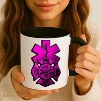 Emt Ems Fire Rescue Pink Usa Firefighter American Paramedic Gift Coffee Mug thumb 3