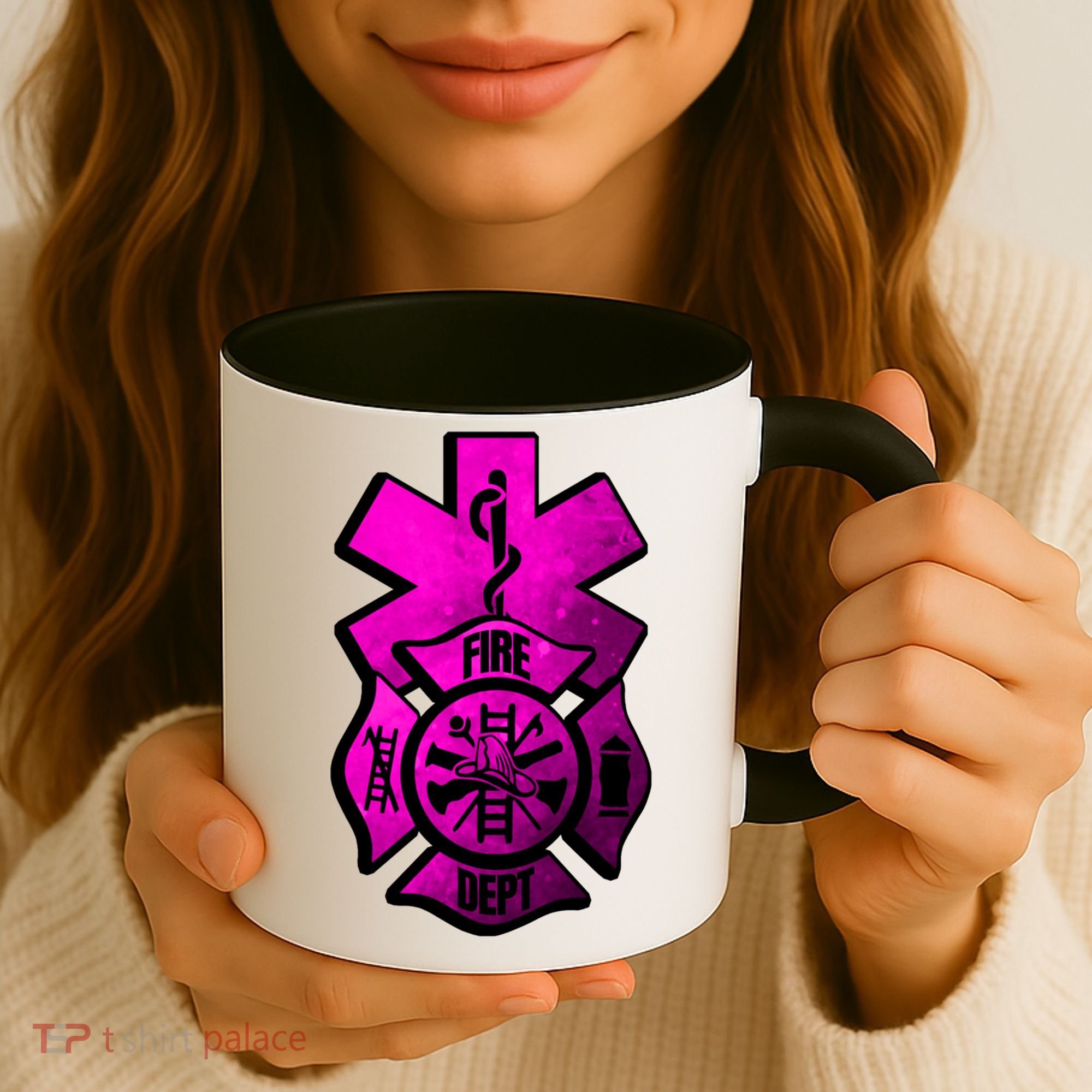 Emt Ems Fire Rescue Pink Usa Firefighter American Paramedic Gift Coffee Mug