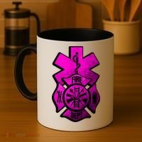 Emt Ems Fire Rescue Pink Usa Firefighter American Paramedic Gift Coffee Mug thumb 4