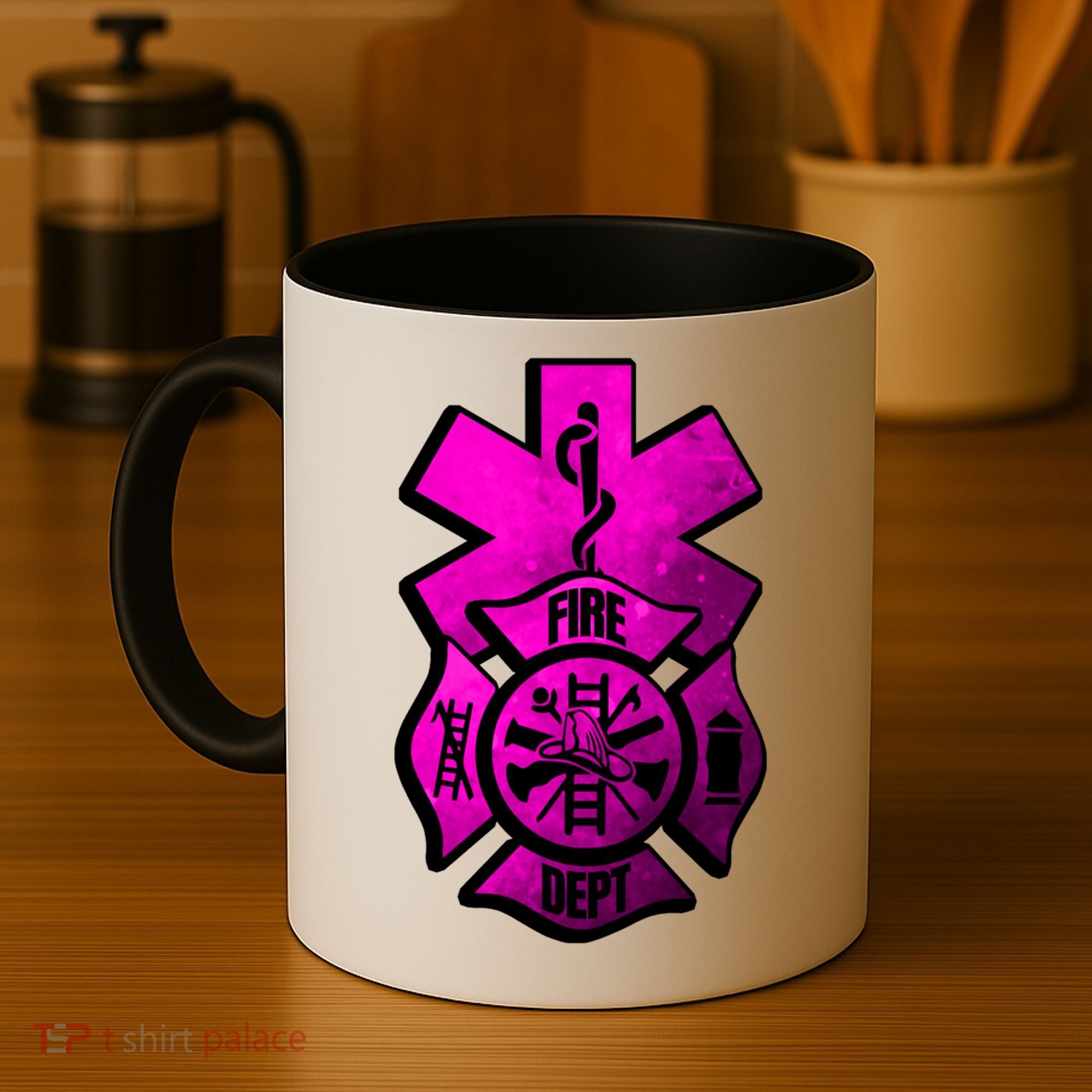 Emt Ems Fire Rescue Pink Usa Firefighter American Paramedic Gift Coffee Mug