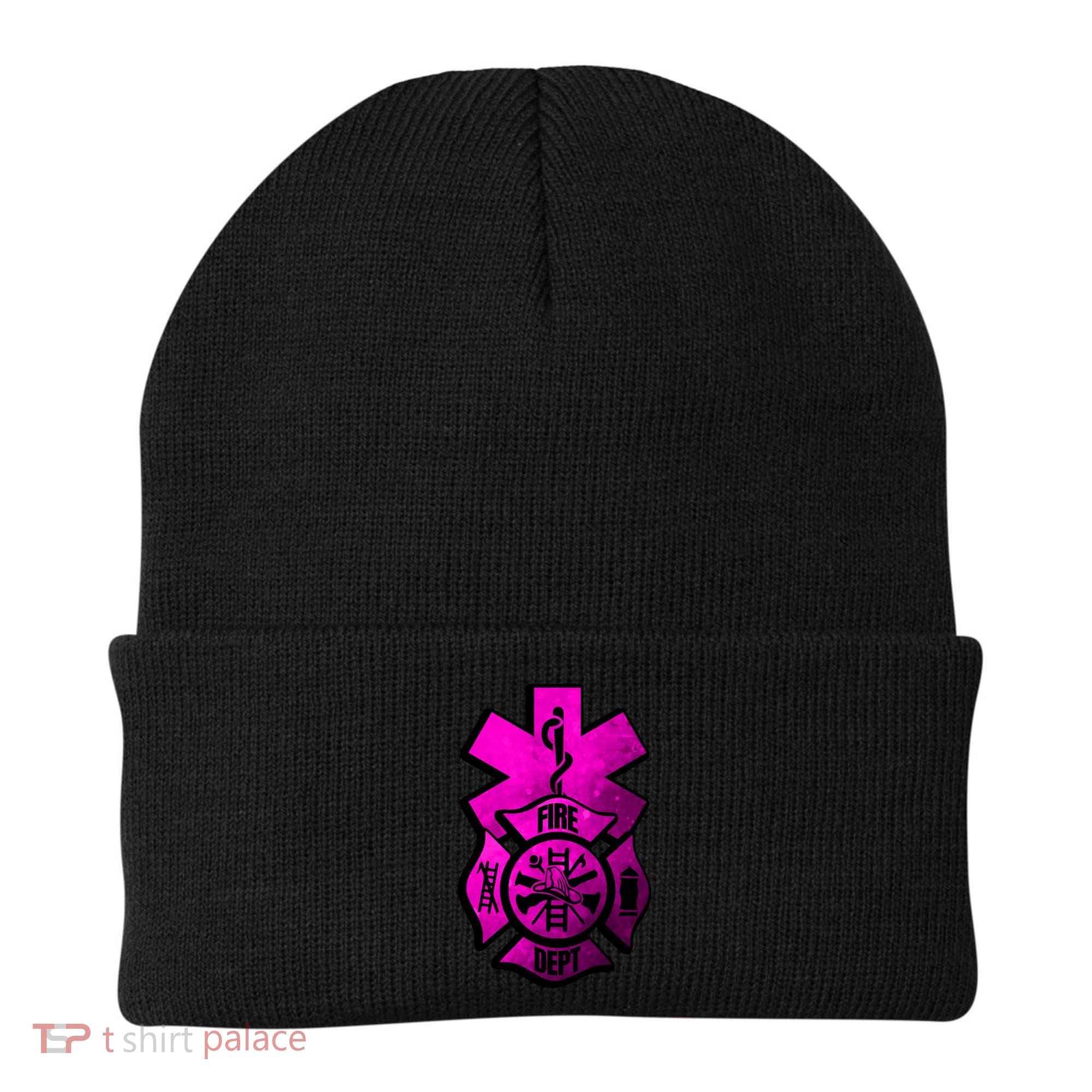 Emt Ems Fire Rescue Pink Usa Firefighter American Paramedic Gift Beanie