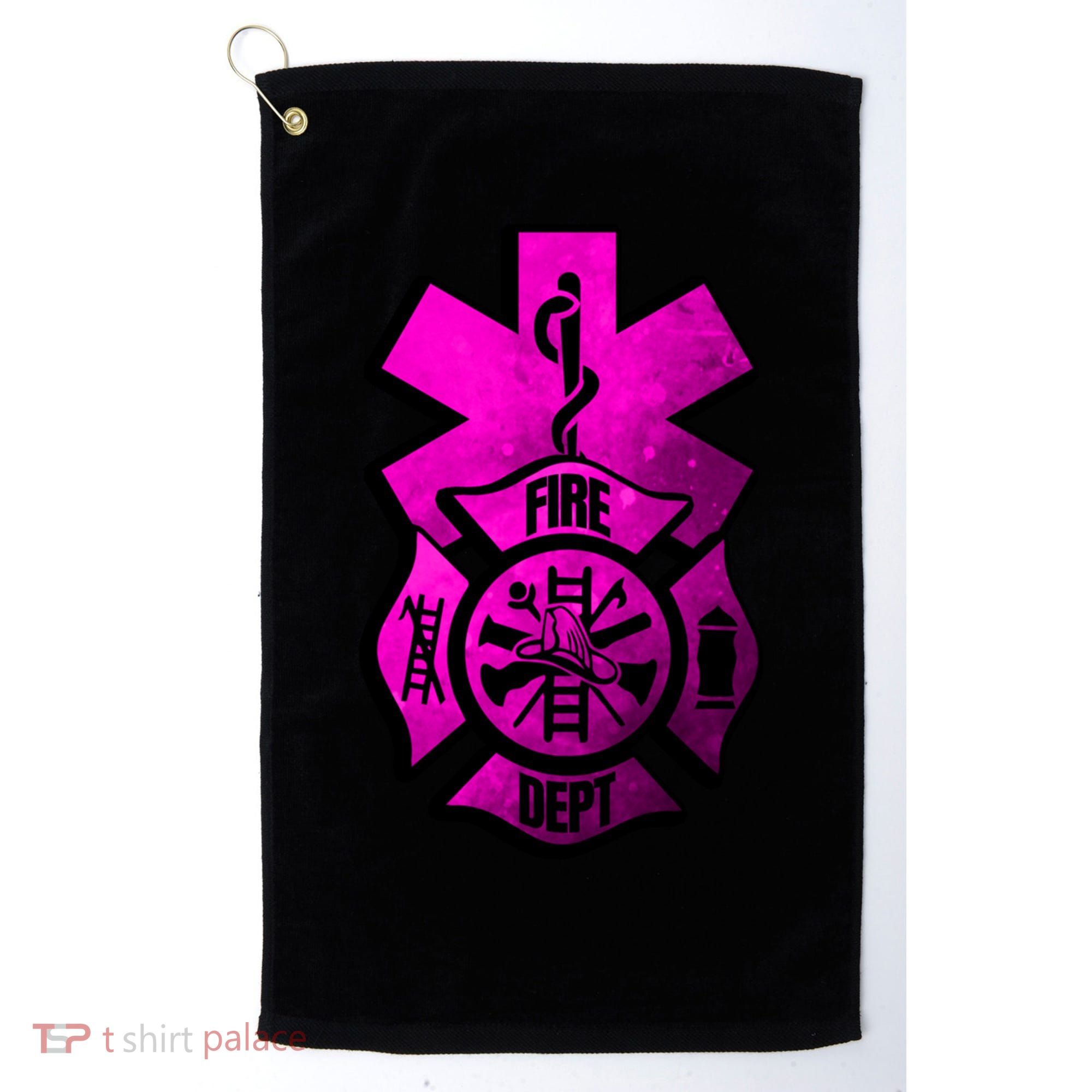 Emt Ems Fire Rescue Pink Usa Firefighter American Paramedic Gift Golf Towel