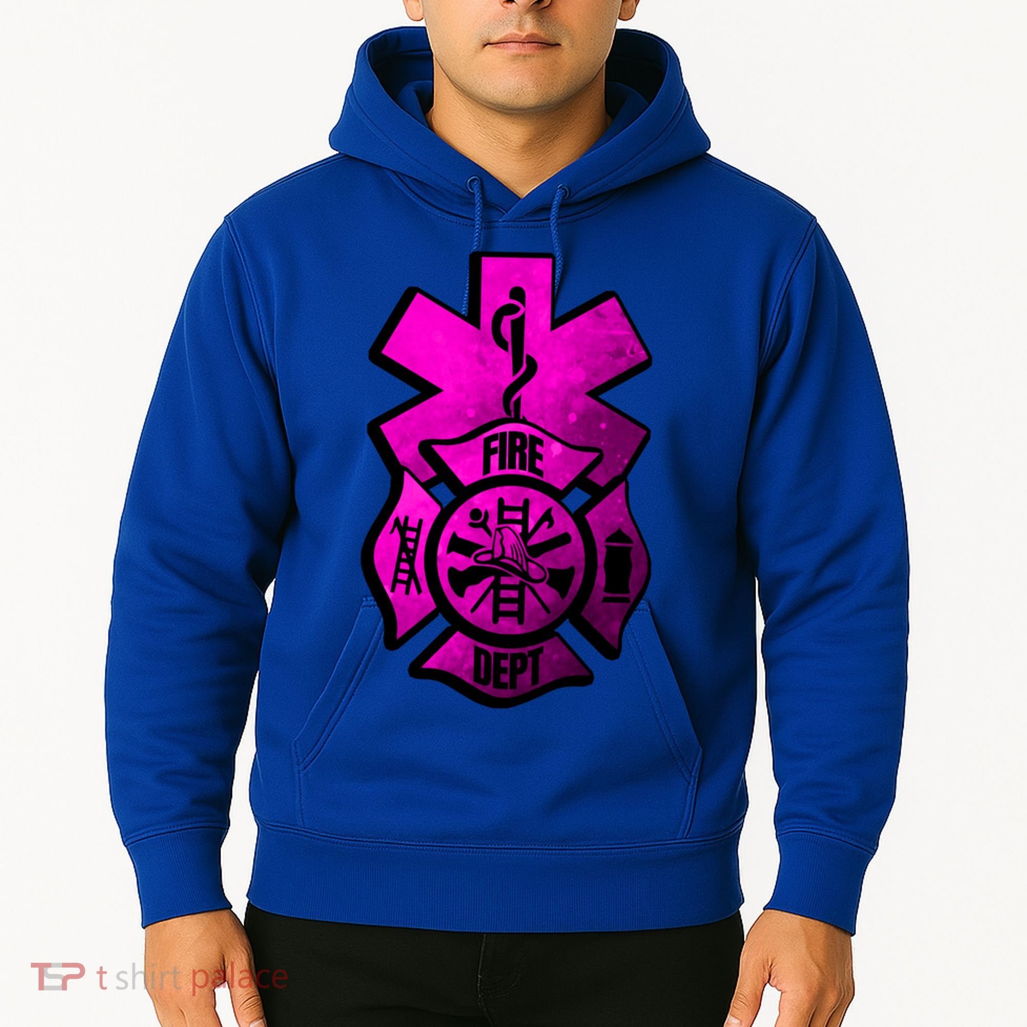 Emt Ems Fire Rescue Pink Usa Firefighter American Paramedic Gift Hoodie