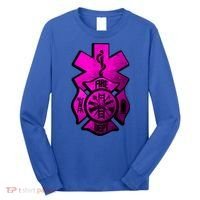 Emt Ems Fire Rescue Pink Usa Firefighter American Paramedic Gift Long Sleeve Shirt thumb 0