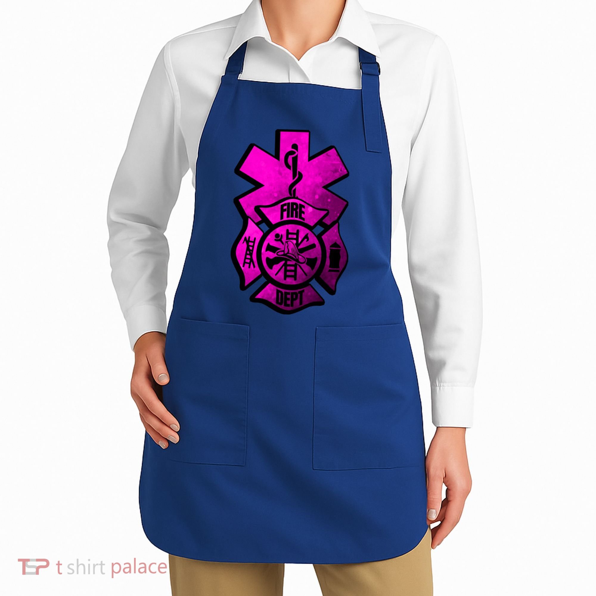 Emt Ems Fire Rescue Pink Usa Firefighter American Paramedic Gift Apron