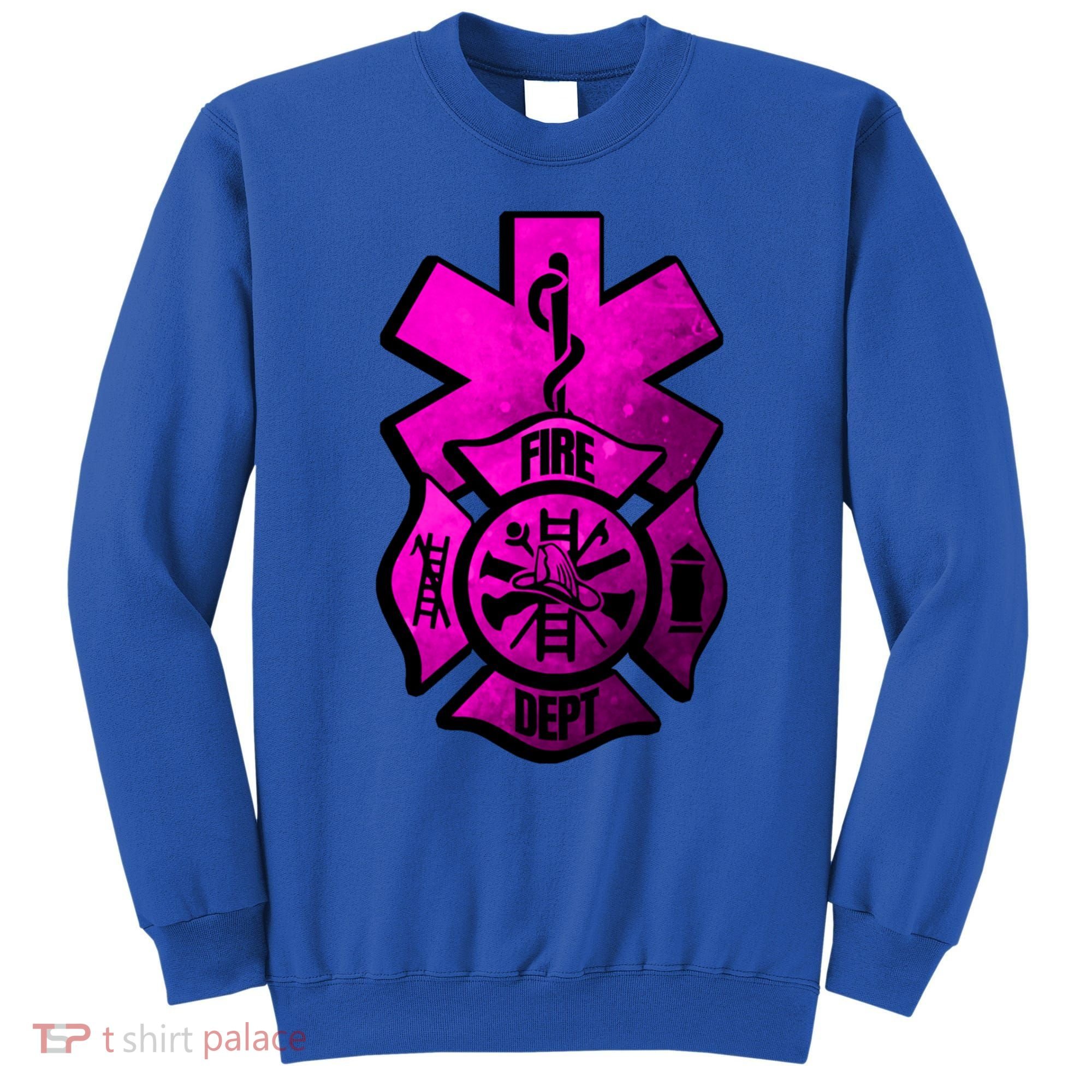 Emt Ems Fire Rescue Pink Usa Firefighter American Paramedic Gift Sweatshirt