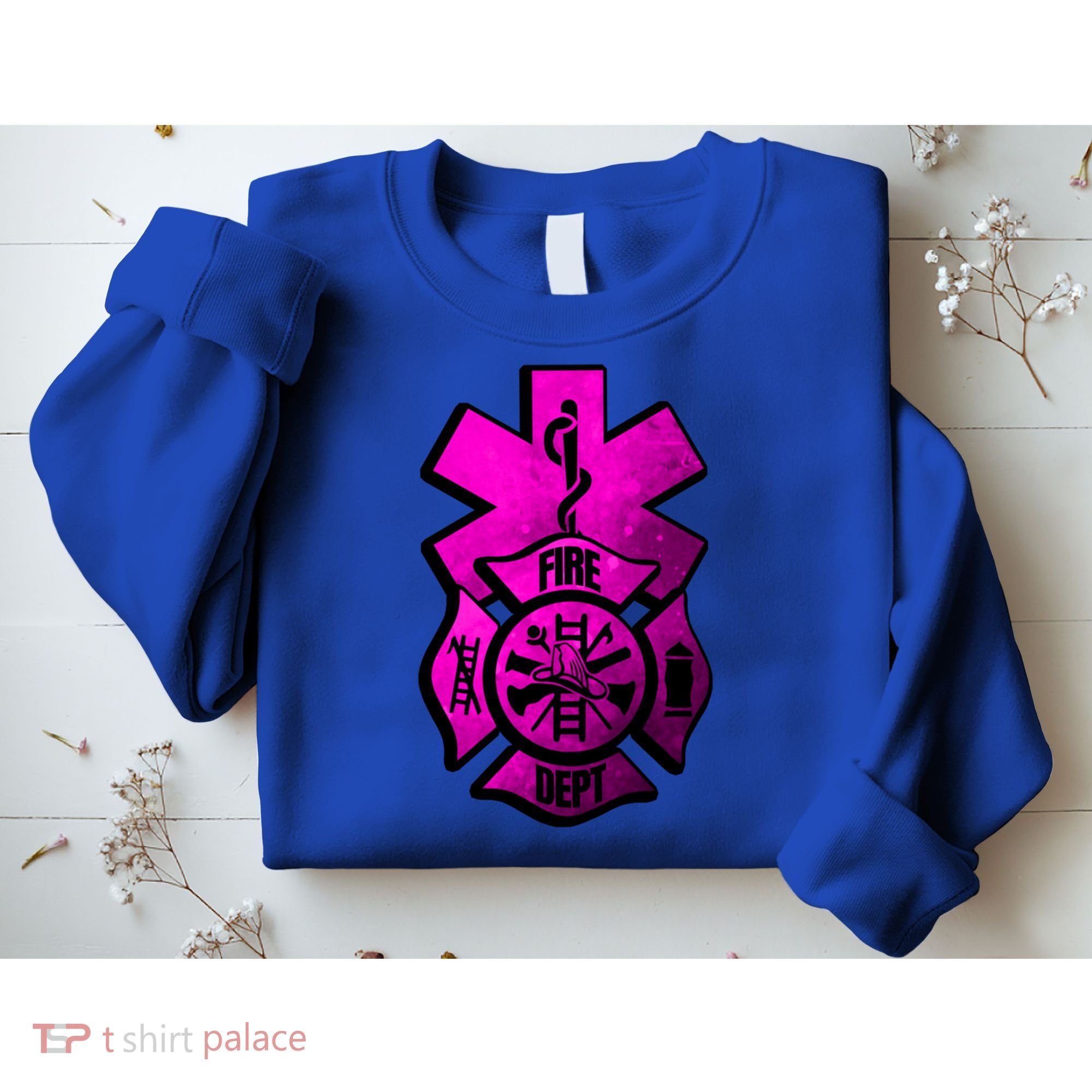 Emt Ems Fire Rescue Pink Usa Firefighter American Paramedic Gift Sweatshirt