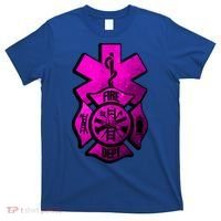Emt Ems Fire Rescue Pink Usa Firefighter American Paramedic Gift T-Shirt thumb 0
