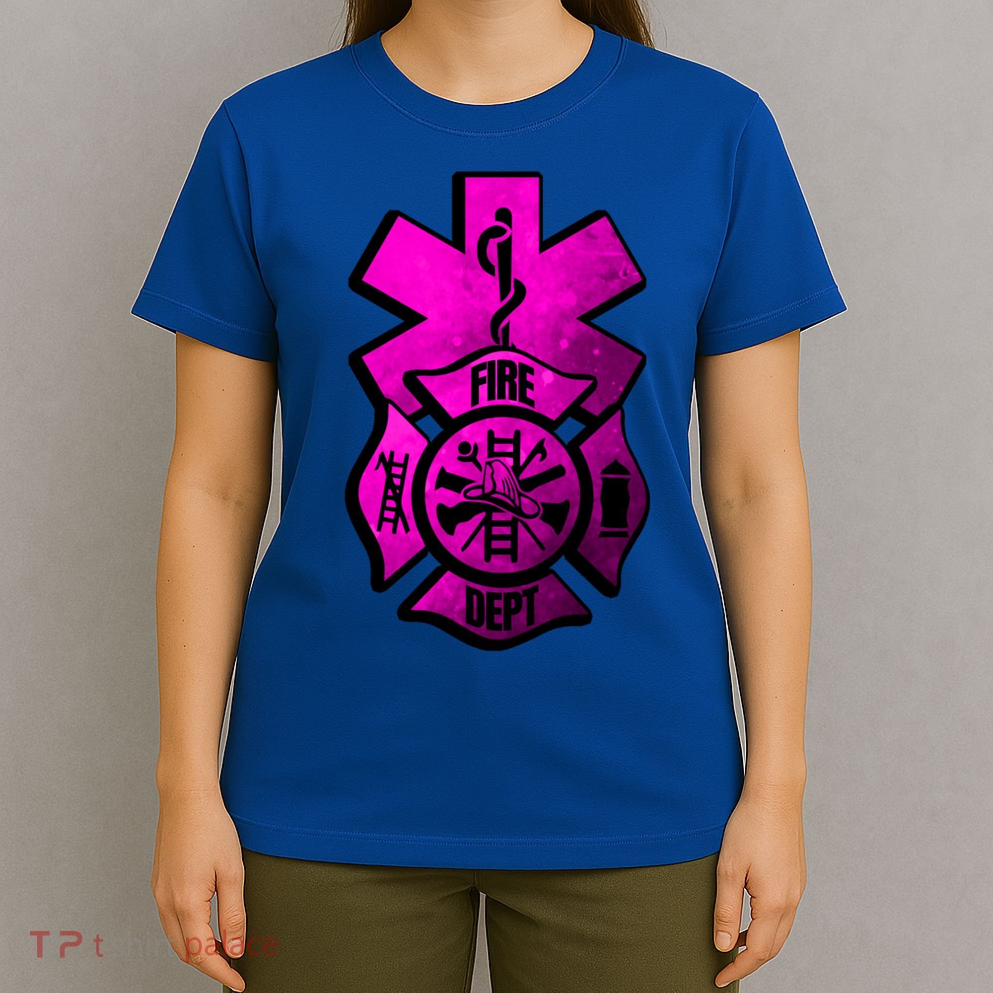 Emt Ems Fire Rescue Pink Usa Firefighter American Paramedic Gift T-Shirt
