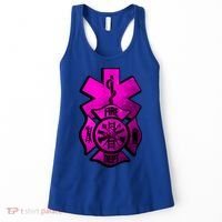 Emt Ems Fire Rescue Pink Usa Firefighter American Paramedic Gift Women's Tank Top thumb 0