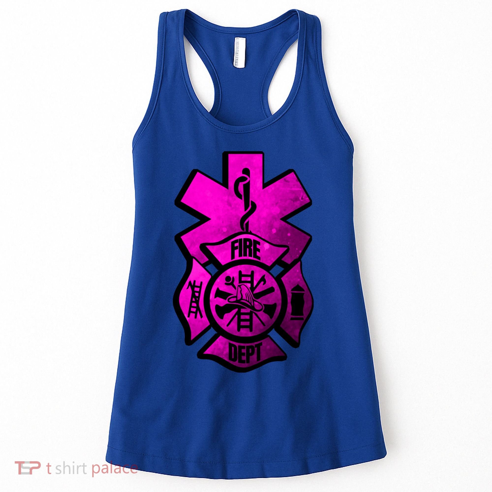 Emt Ems Fire Rescue Pink Usa Firefighter American Paramedic Gift Women's Tank Top