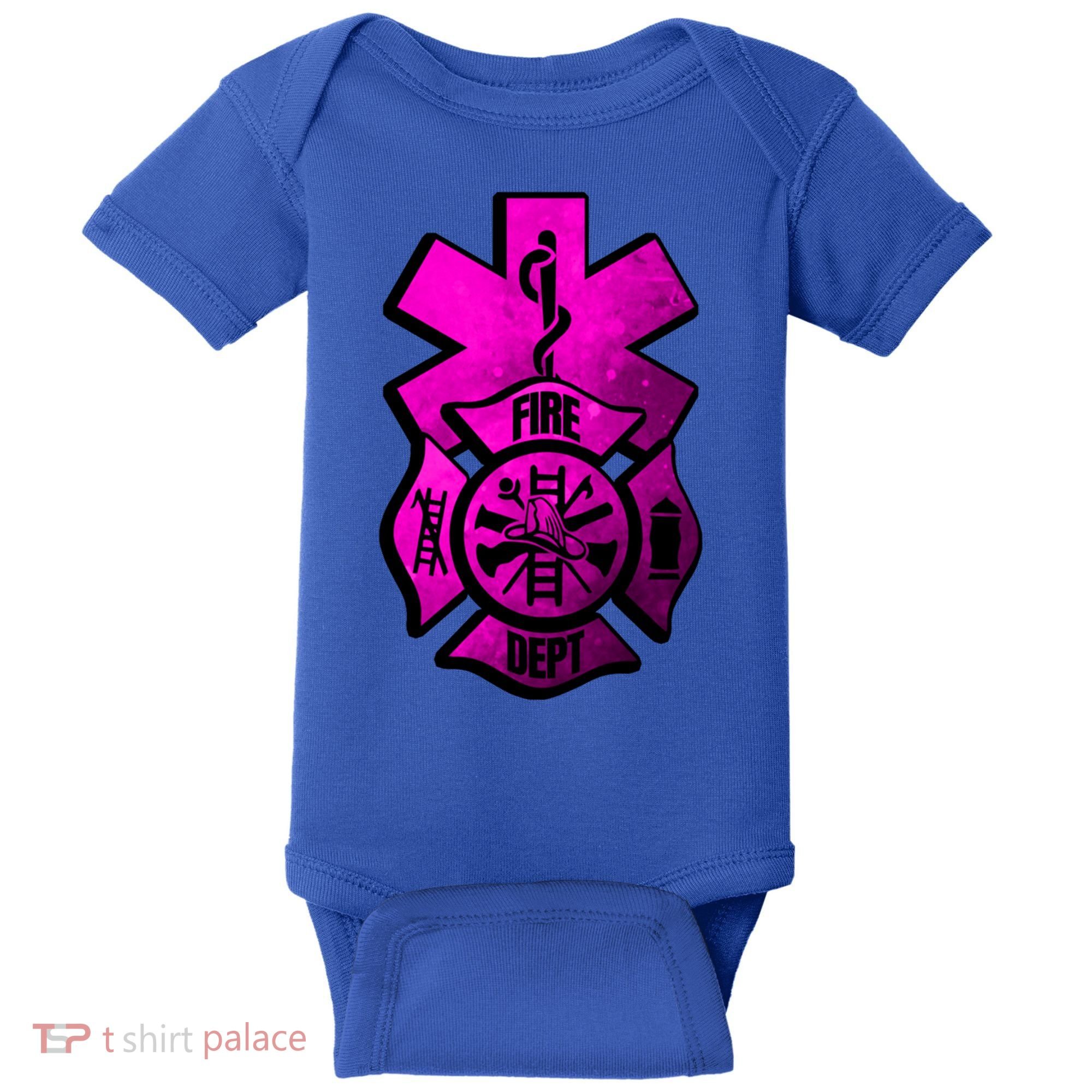 Emt Ems Fire Rescue Pink Usa Firefighter American Paramedic Gift Baby Bodysuit