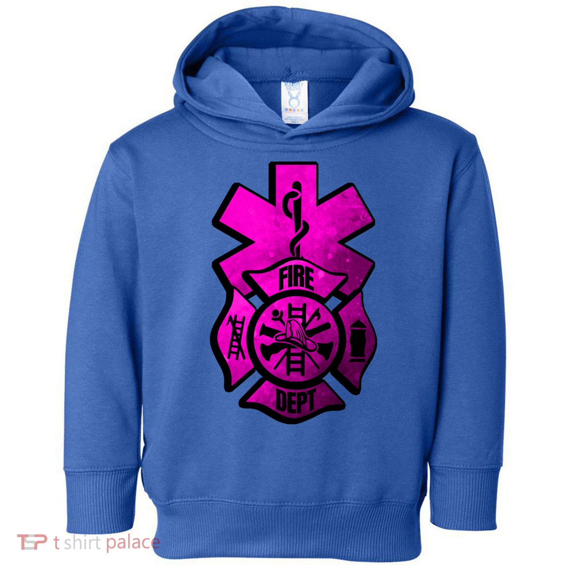 Emt Ems Fire Rescue Pink Usa Firefighter American Paramedic Gift Toddler Hoodie