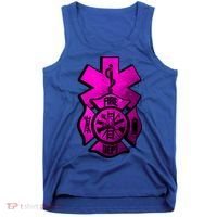 Emt Ems Fire Rescue Pink Usa Firefighter American Paramedic Gift Tank Top thumb 0