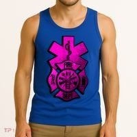 Emt Ems Fire Rescue Pink Usa Firefighter American Paramedic Gift Tank Top thumb 3