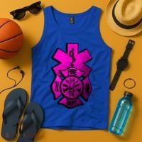 Emt Ems Fire Rescue Pink Usa Firefighter American Paramedic Gift Tank Top thumb 4
