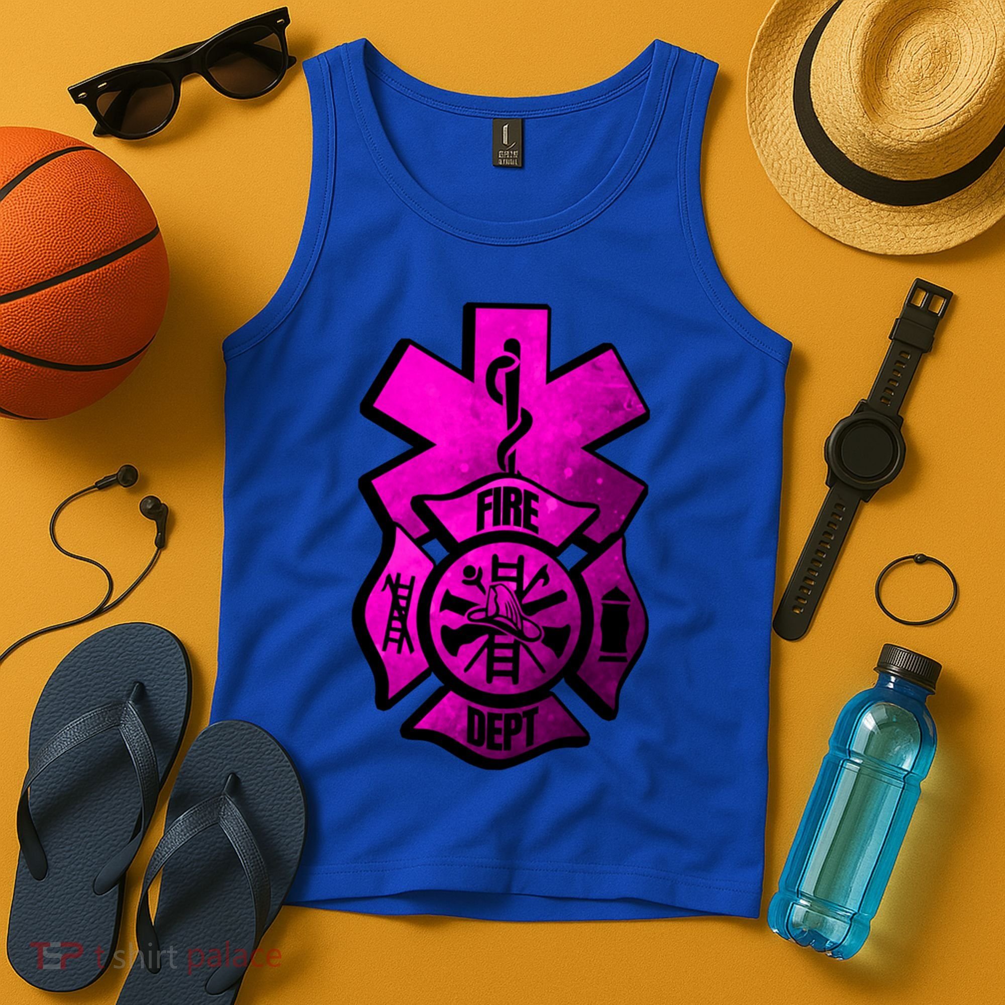 Emt Ems Fire Rescue Pink Usa Firefighter American Paramedic Gift Tank Top