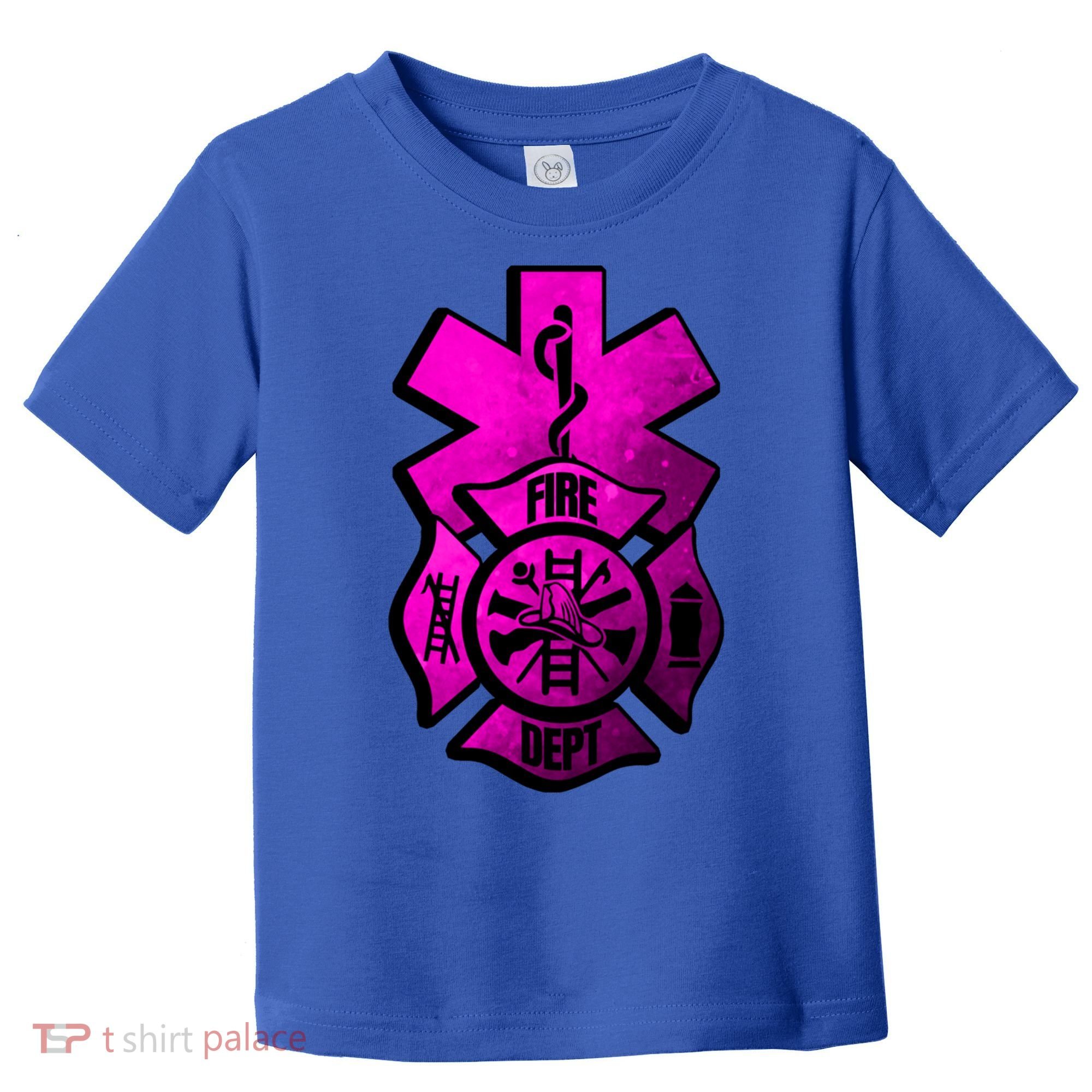 Emt Ems Fire Rescue Pink Usa Firefighter American Paramedic Gift Toddler T-Shirt